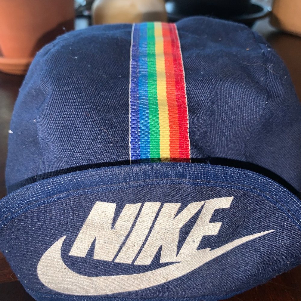 Rare Nike Rainbow Cycle Hat 80's